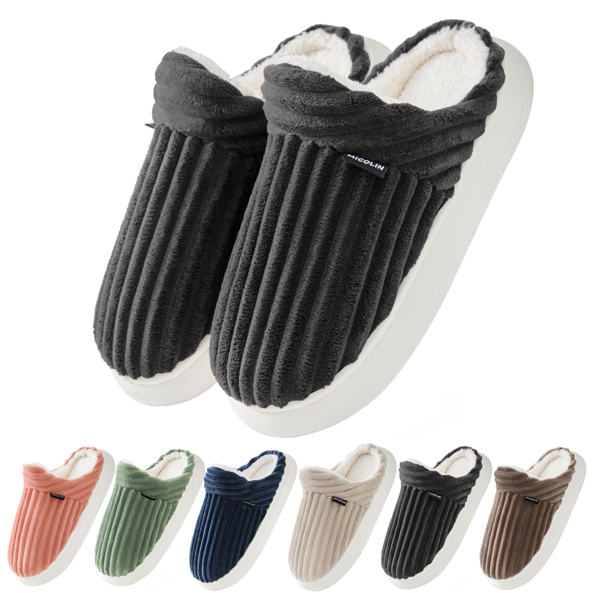 Donpapa Pantofole Donna Uomo Ciabatte Invernali Peluche Casa Comode Schiuma Scarpe Memoria Morbida Antiscivolo Inverno Cotone Slippers