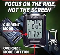 Vista 3 de CATEYE Velo - Computadora inalámbrica para bicicletas, ciclocomputadora analógica inalámbrica, velocímetro y odómetro, seguimiento de calorías