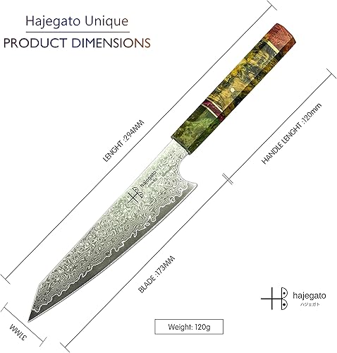 Miniatura 3 de Damascus Chef Knife Petty Hajegato Unique One Of Kind Handle Professional 6 Inch Japanese Chefs Kitchen Knife Vg10 67 Layers Damascus Steel Knive