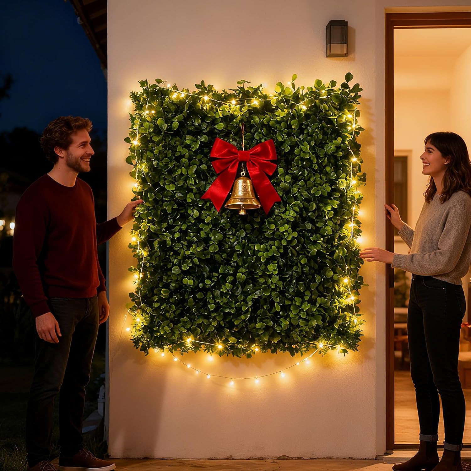 Artificial Grass Wall Backdrop Panels, 10 X 10 in 12Pcs Greenery Backdrop, Green Wall Decor for Outdoor, Indoor Grass Walls, Garden Fence, Backyard and Decor (10 x 10'')