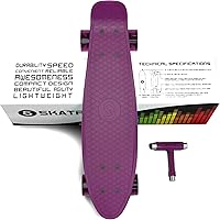 Vista 6 de Skatro - Monopatín modelo mini cruiser. Tablero de plástico de estilo retro de 22 x 6 pulgadas.Viene completo.