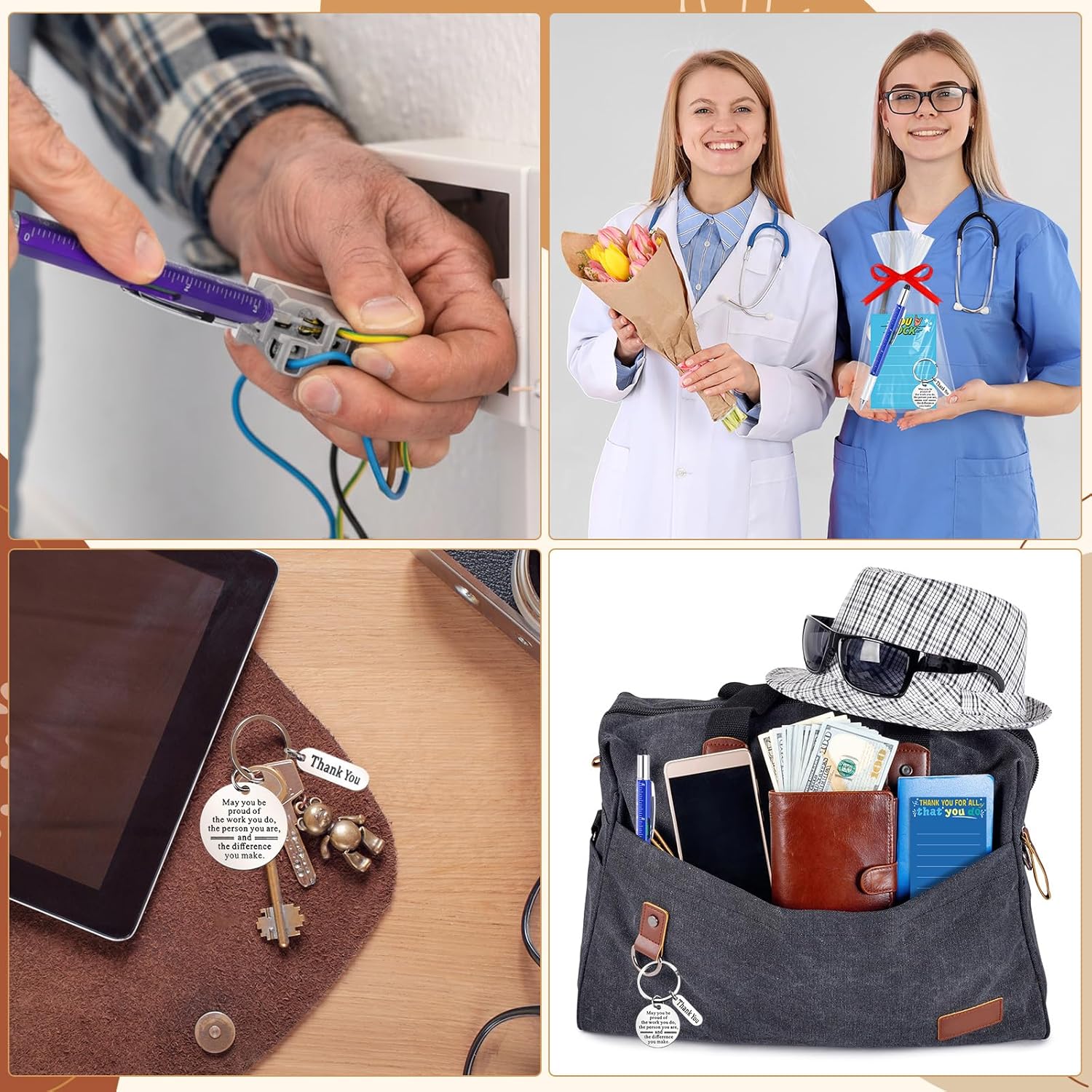 Pajean 36 Pcs/12 Sets Employee Appreciation Gifts for Men Include 6 in 1 Multitool Pens Inspirational Sticky Notes Thanks You Metal Keychains Bulk for Coworker Employee Team Group Staff Gifts - Image 6