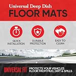 Motor Trend 943-BK FlexTough Defender Car Floor Mats -Next Generation Deep Dish Heavy Duty Contour Liners for Car SUV Truck & Van-All Weather Protection, Trim to Fit Most Vehicles