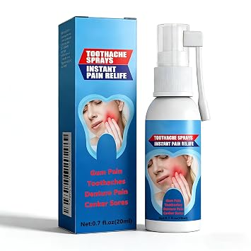 Adult Toothache Relief Spray - Soothes Gum Fast, Mint & Chamomile Formula for Relieving Inflammation of Wisdom Teeth, Swollen Gums and Other Types of Oral Problems 1 PC
