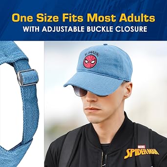 Marvel Spider-Man Cotton Adjustable Dad Hat, Baseball Cap with Curved Brim
