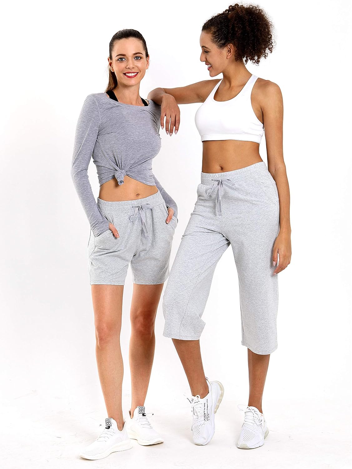 BUBBLELIME 5"/10" Women's Active Yoga Lounge Bermuda Shorts Workout Running Shorts with Elastic Waist Pockets Fitness Gym