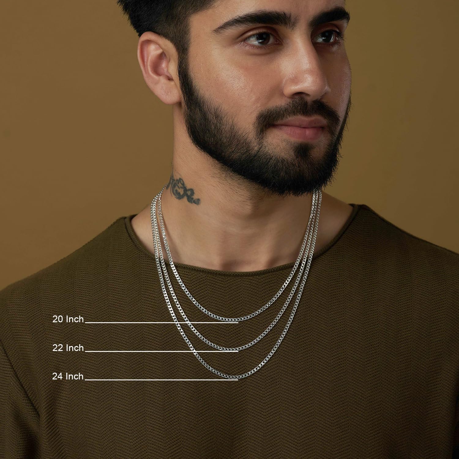 Diwali Sale Amazon Brand - Nora Nico 925 Sterling Silver Bis Hallmarked 3.5 Mm, 6.5 Mm Curb Link Chain Necklace For Men Women And Girls (16, 18, 20, 22, 24, 26 Inches)