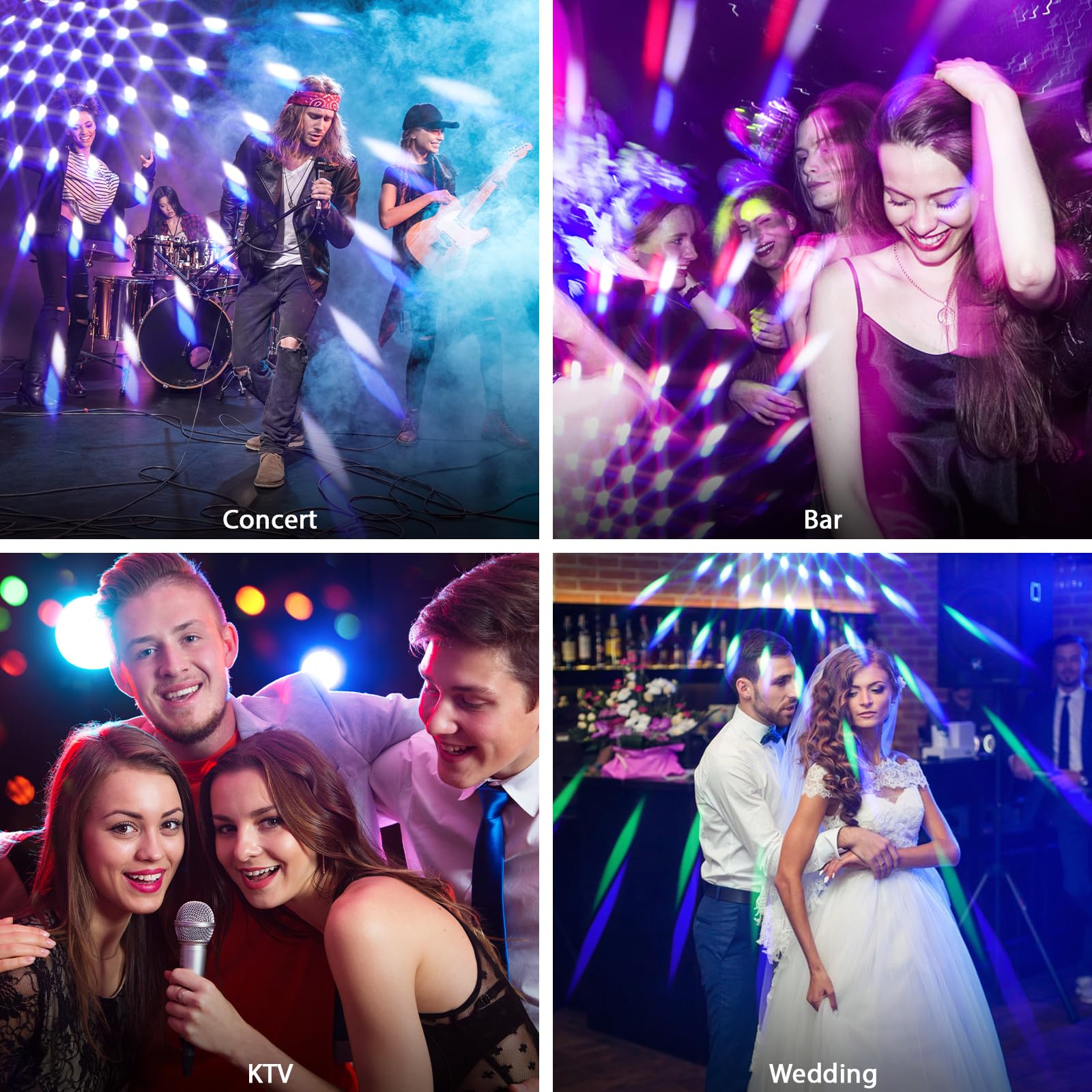 Discokugel, U`King Partylicht Mini Moving Head Bühnenlicht Party Lichter mit d-mx512 Control,RGBW für Party/Bar/Geburtstag/Hochzeit/Live Show/Halloween