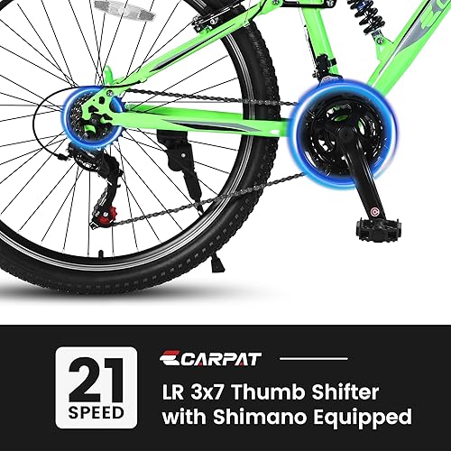 Miniatura 57 de 24/26/27.5 Inch Wheel Mountain Bike, 21 Speed MTB Bike with Full/Front Suspension, Steel Frame and Dual Disc Brakes, Adult Mens Outdoor Cycling