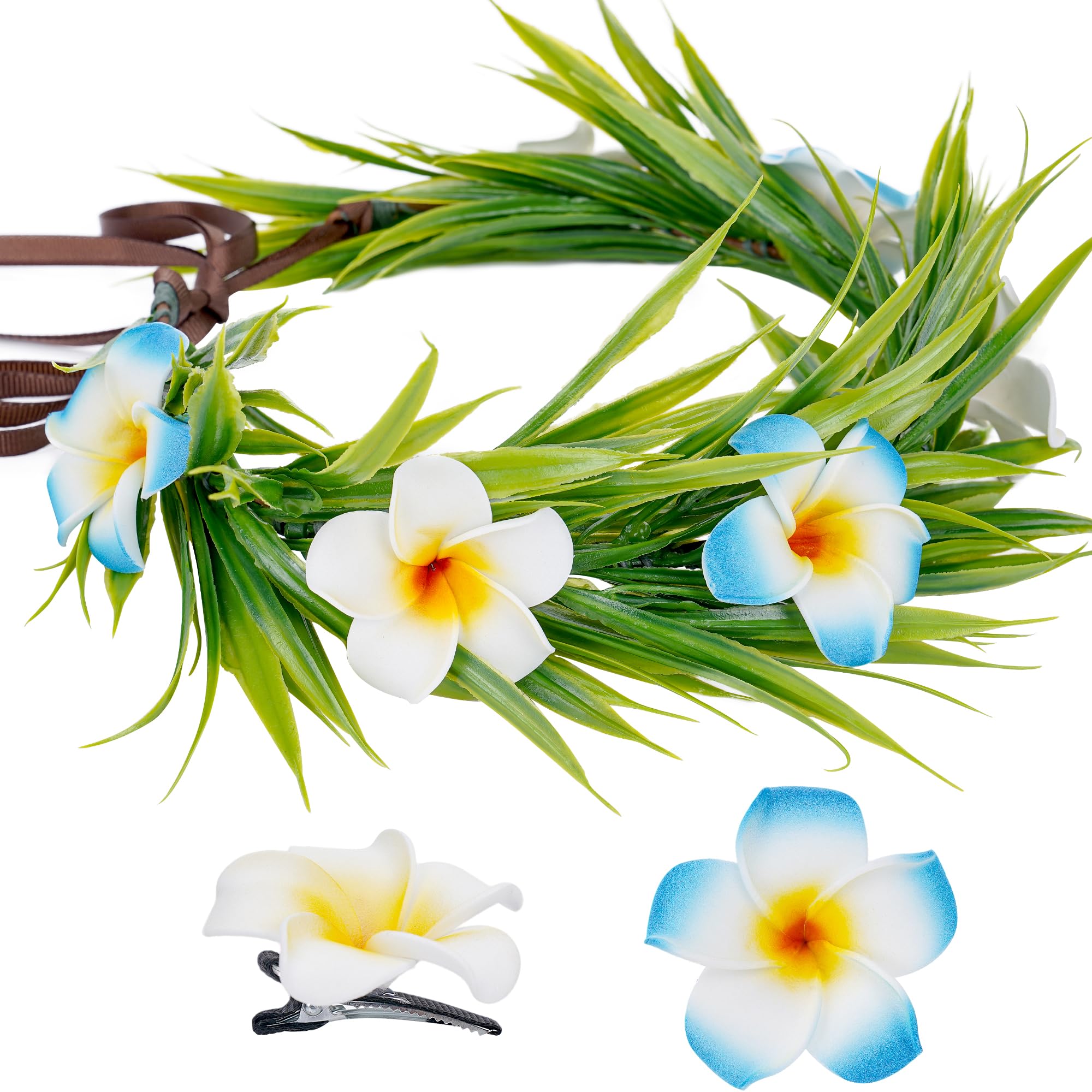 Amazon.com : KorViSHOW Hawaiian Flower Crown Set - 3 Pcs  display picture 2