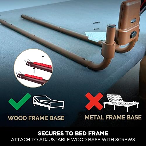 Miniatura 7 de Stander Wonder Click - Riel de cama extensible para marcos de cama ajustables de madera, riel de protección extraíble para adultos mayores y