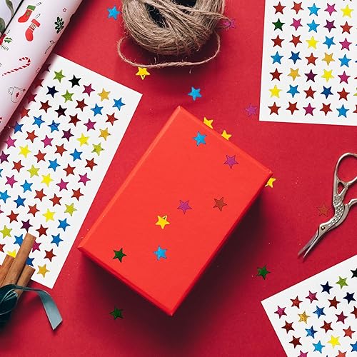 Miniatura 4 de Paquete de 1080 hojas de calcomanías pequeñas de estrellas, calcomanías de recompensa de 0.3 pulgadas de diámetro para niños, cara, calcomanías