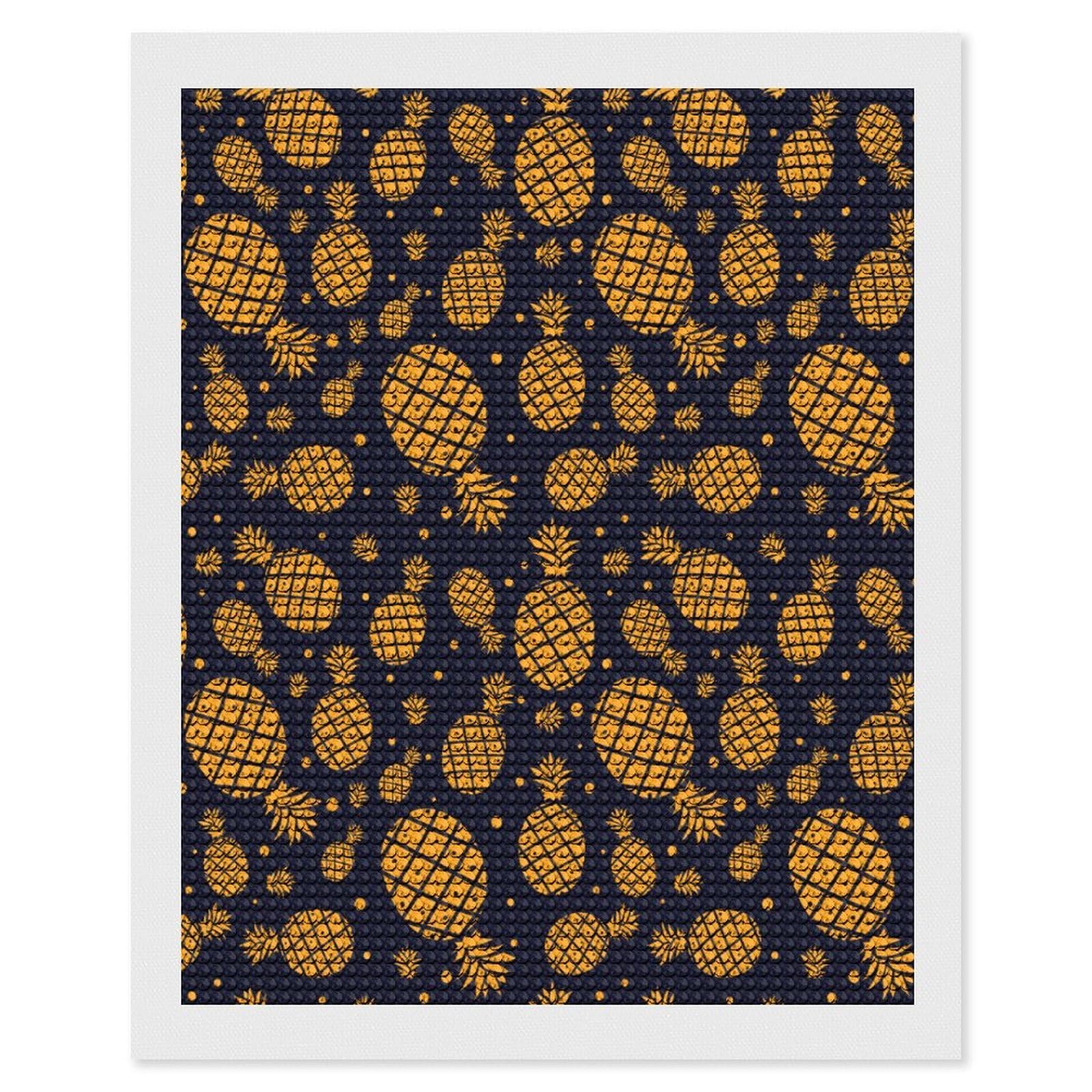 Nclqvjxzkhw Style Pineapple Diamond Art Painting For Adult Round Diamonds Pictures Arts Crafts Home Wall Decor 16"X20"
