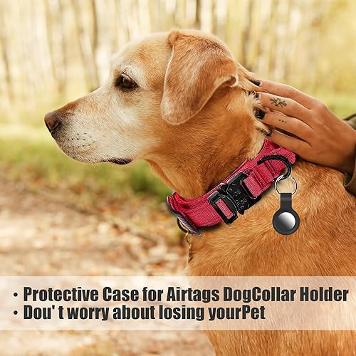 Miniatura 5 de Collar táctico para perro, collar militar ajustable de nailon para perro, hebilla de metal resistente con asa para entrenamiento de perros, con