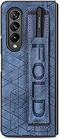 Vista 7 de Asuwish Funda de cuero para Samsung Galaxy Z Fold 4 5G 2022 y accesorios para celulares, funda de cuero con soporte para S Pen Ranura Correa de Azul