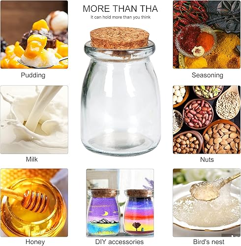 Miniatura 7 de Small Glass Decorative Bottles With Cork Lids,3.4oz Mini Yogurt Mason Jar,Set of 40,Great for Wedding Favor,DIY Projects.