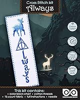 Vista 1 de Personalized.Design Kit de punto de cruz para principiantes "Siempre" - Marcador bordado de bricolaje de las Reliquias de la Muerte
