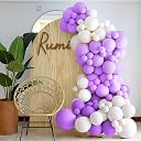 ITAF Purple & White Balloons For Birthday/Anniversary/Engagement/Wedding/Baby Shower/Farewell/Any Special Event Theme Party Decoration - Pack of 50 gallery image