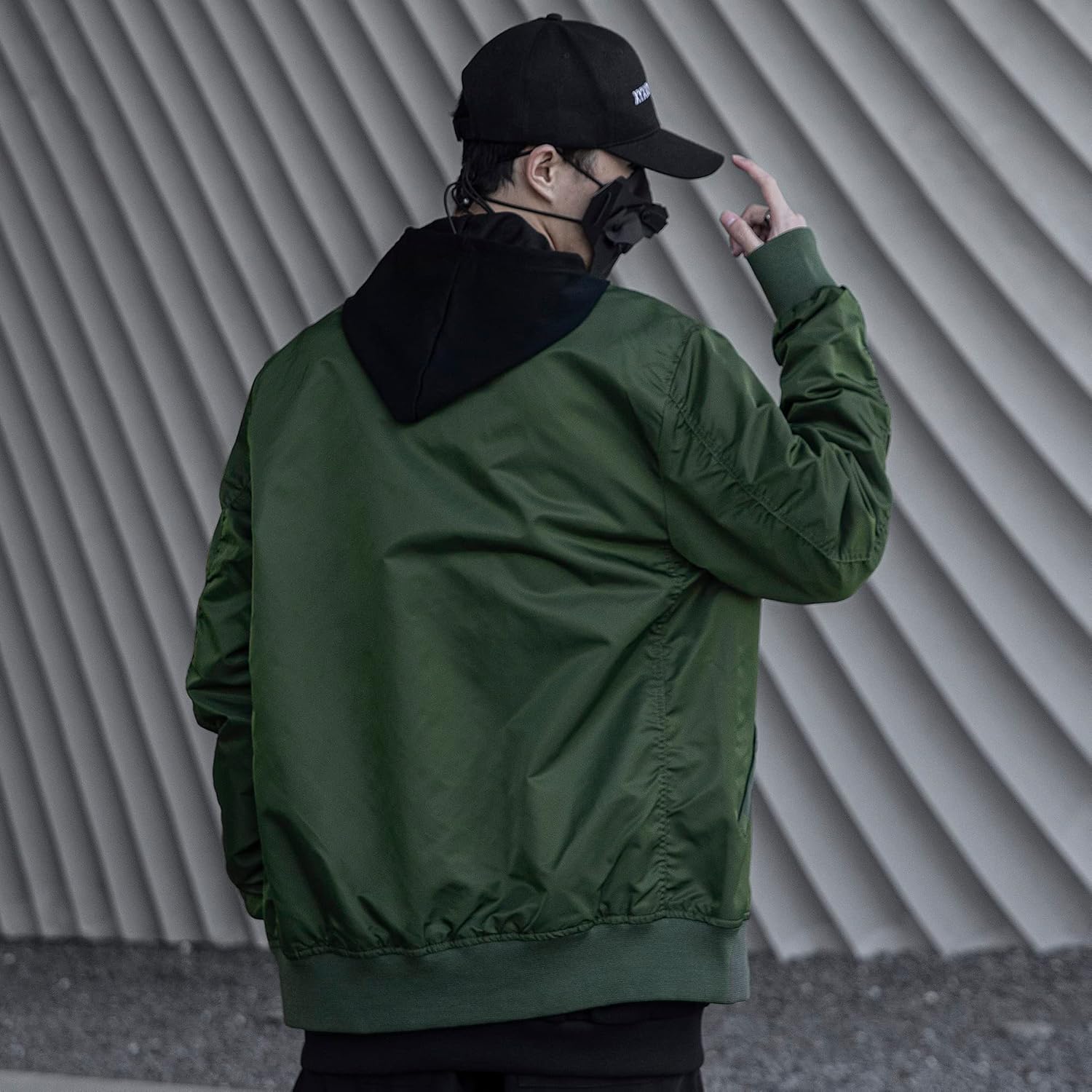 XYXIONGMAO Men's Techwear Flight Lightweight Bomber Military Jackets Tactical Zipper Streetwear Windbreakers