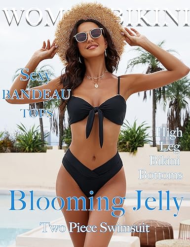 Miniatura 3 de Blooming Jelly Conjunto de bikini de cintura alta para mujer, traje de baño de dos piezas con nudo frontal