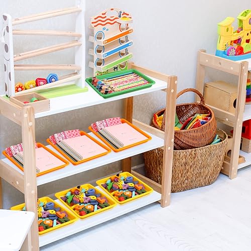 Vista 42 de Maitys 24 bandejas de plástico para arte, bandeja organizadora para manualidades, bandeja para servir, bandejas de arena apilables, para la escuela