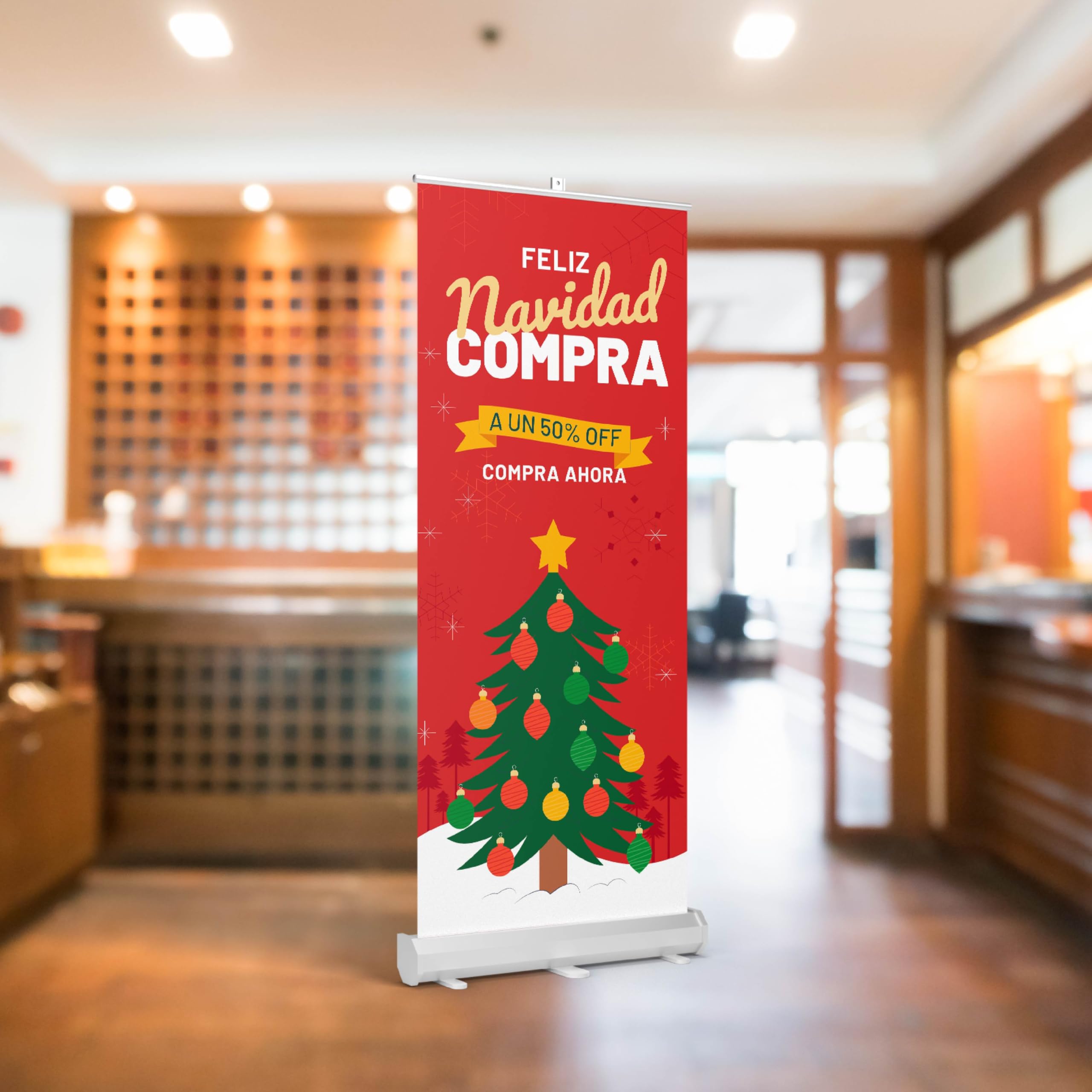 Roll Up Personalizado - Estructura Photocall con Pancarta Personalizada - Medidas 85x205cm - Cartel Personalizado - Banner Personalizado para Promociones, Empresas y Negocios - Añade Fotos y Textos