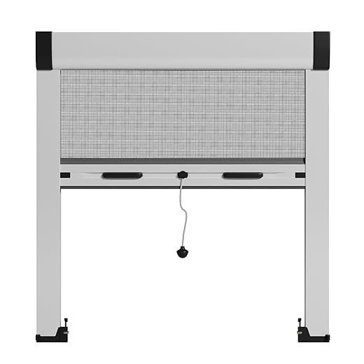 Mosquitera enrollable de aluminio a medida con cajon de 42 mm - Kit completo de fácil instalación (Ancho 150 cm a 180 cm Alto 50 cm a 149 cm)