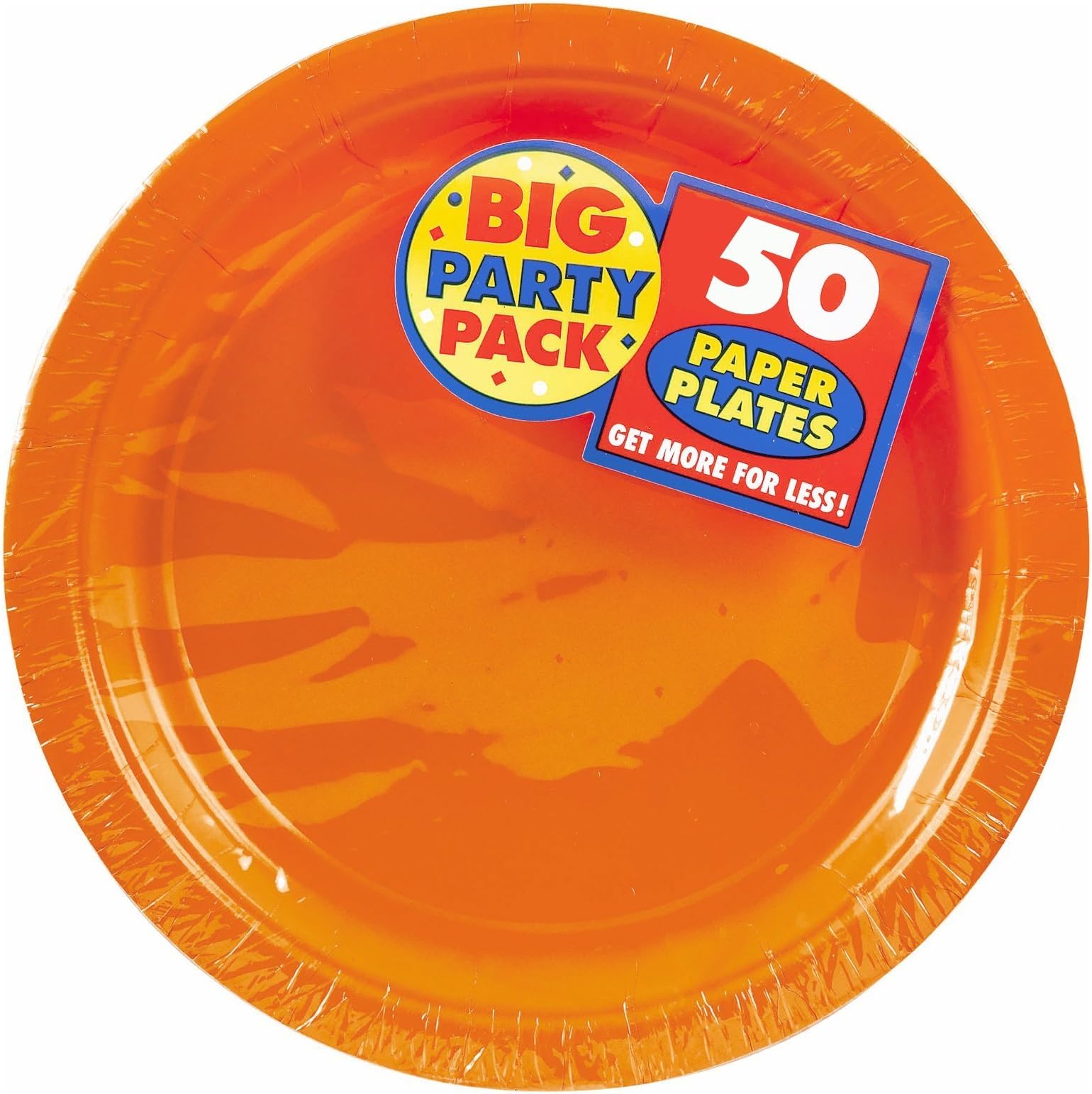 Orange Peel Round Paper Plates - 8.5" (50 Pc) - Sturdy & Eco-Friendly Party Essentials - Perfect for Celebrations & Events