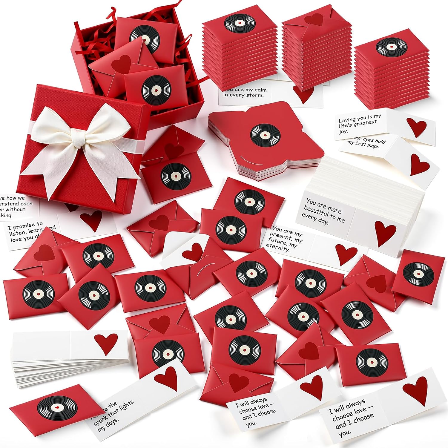 Amazon.com: Motiskyy 100 Set Mini Love Notes with Envelopes Valentine's ...