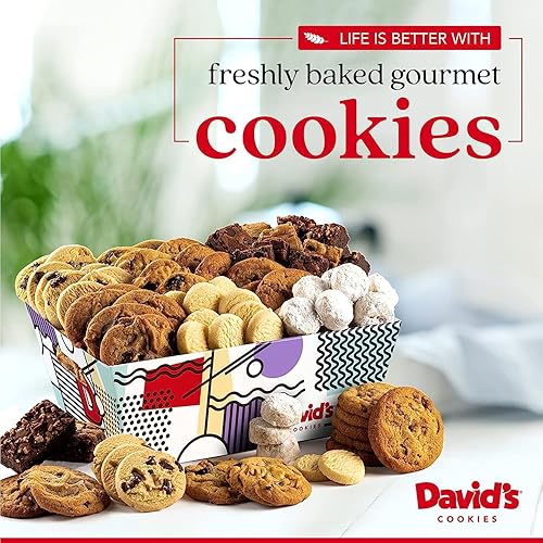 Miniatura 30 de David's Cookies Fresh Baked - Cesta de regalo gourmet para pastel de migas – Surtido de pasteles de migas gourmet con mantequilla original, cesta