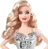 Muñeca Barbie Signature 2021 Navidad (12 pulgadas, cabello rubio ondulado) con vestido plateado, soporte y certificado de autenticidad, regalo para niños de 6 años en adelante 5