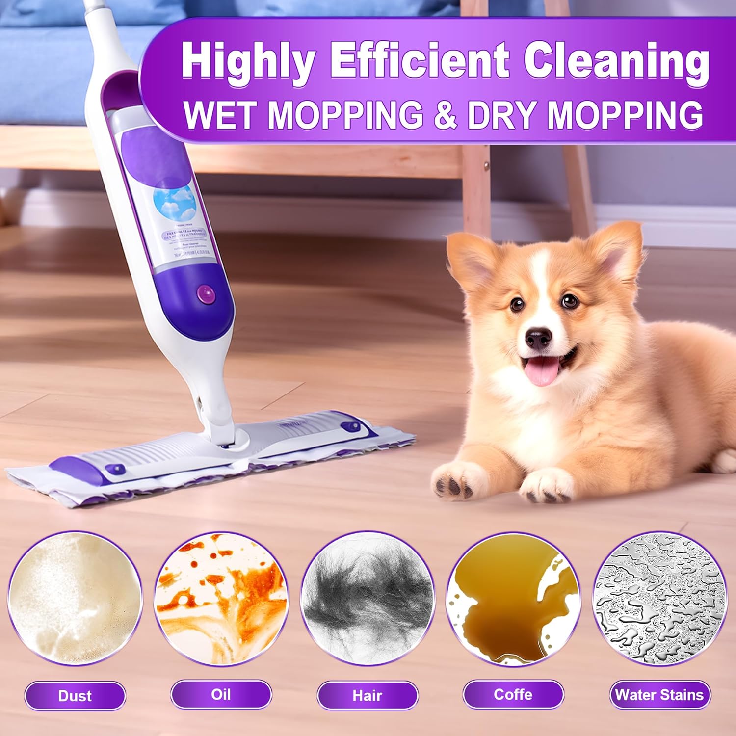 Power Mop Pads Refills Disposable for PowerMop 12 Pack- EXEGO Wet Dry Pads Power Mop Wood Refills - Multi-Surface Wood Floor Pads Household Replacement Mop Pads for Floor Cleaning thumbnail