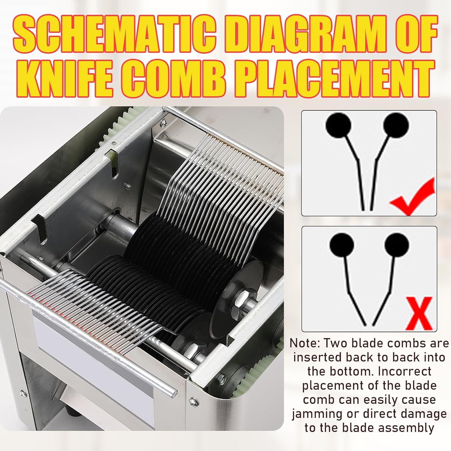 Stainless Steel Electric Meat Cutter, Multi-Function Meat Slicer & Shredder for Vegetable, Easy to Operate & Easy to Clean, Suitable for Home Kitchen, Restaurant Use 7mm stainless steel knife