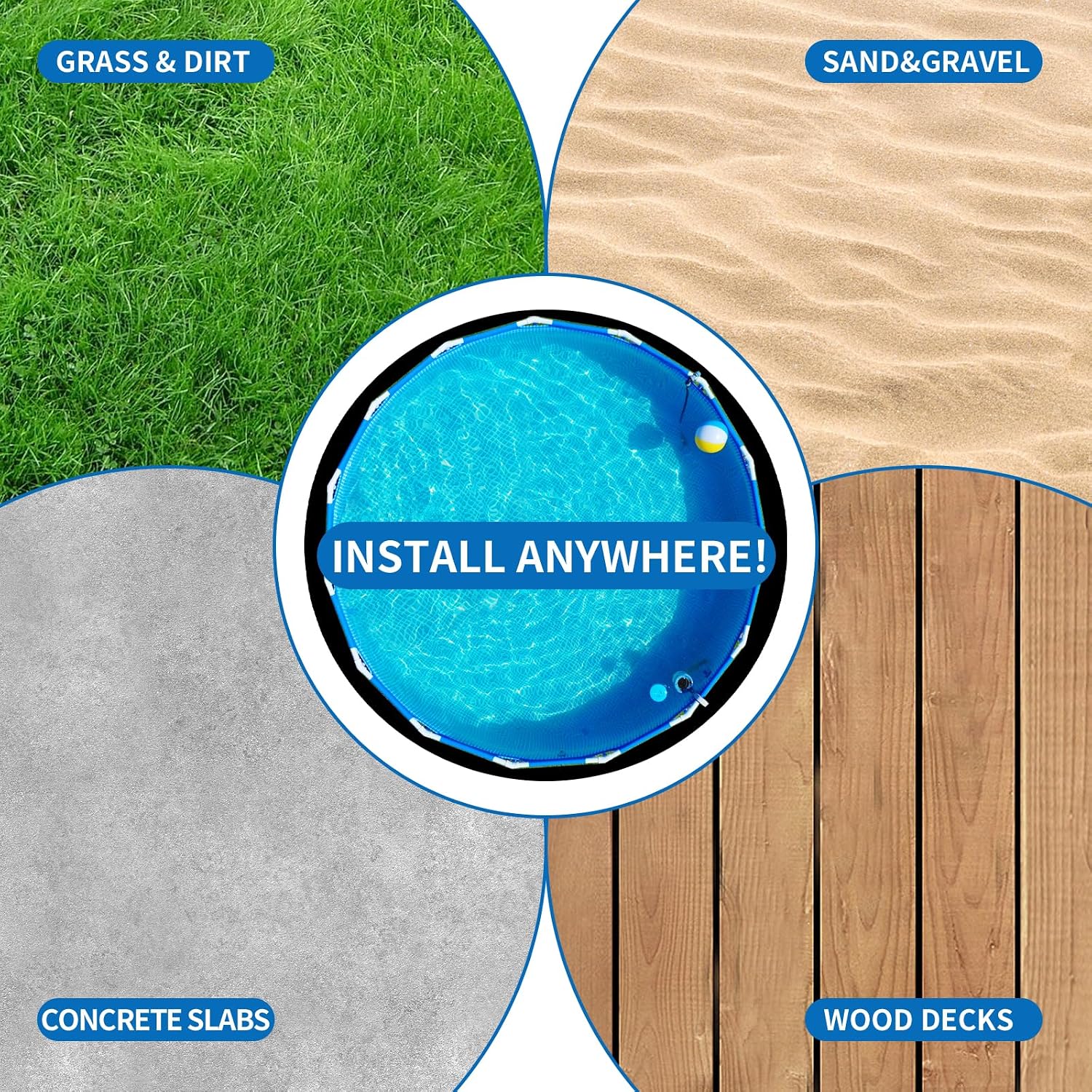 24' Round Pool Liner Pad for Above Ground Swimming Pools, Geotextile Material, Easy to Install Pool Liner, Swimming Pool Liners for Padding, Black Above Ground Pool Liner