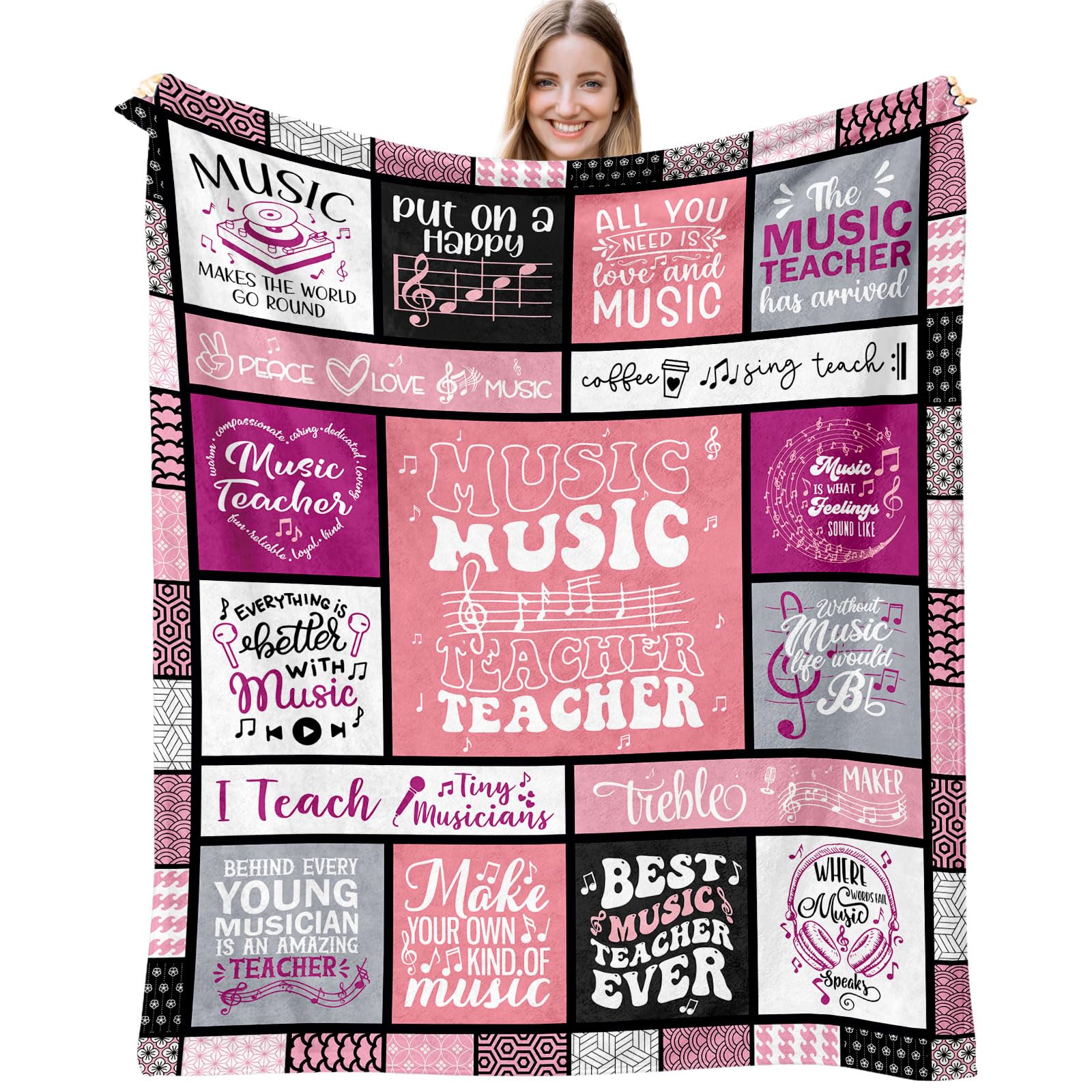 Amazon.com: Music Teacher Gifts for Women Valentines Day Throw Blanket ...