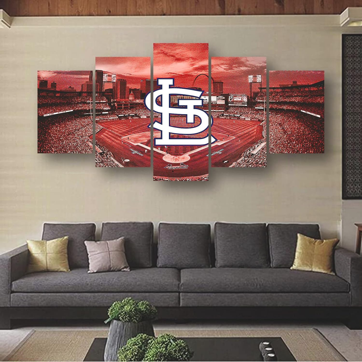 St Louis Cardinals Baseball Poster Sports Canvas Wall Art Pattern Print Artwork Decor Bedroom Decor Painting Boy Gift (Framed,30x40x2pcs+30x60x2pcs+30x80cmx1pcs)