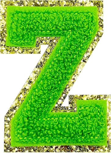 Miniatura 113 de Jongdari Letras termo-adhesivas de felpilla para ropa, parches de letras del alfabeto con brillantina para coser, con adhesivo planchado, 4