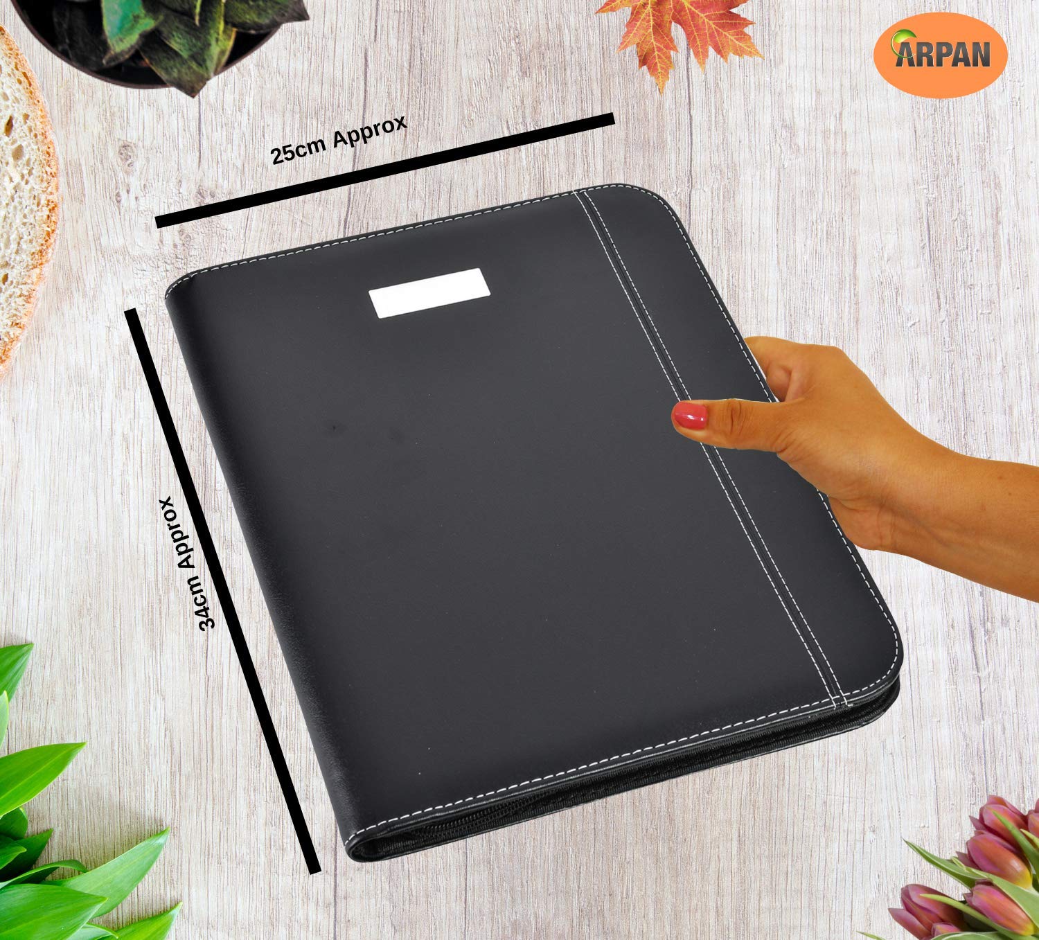Classeur Conférencier Similicuir A4 – 48 Pochettes – Logo Personnalisable – Professionnel Réunions