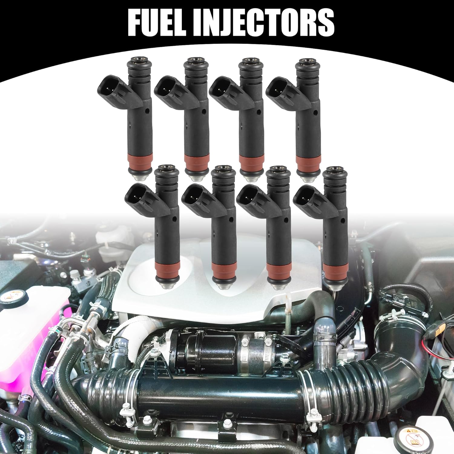 Fuel Injector - Car Inner Engnie Fuel Injectors - for Ford Explorer 2006-2010 Metal Black - 8 Pcs