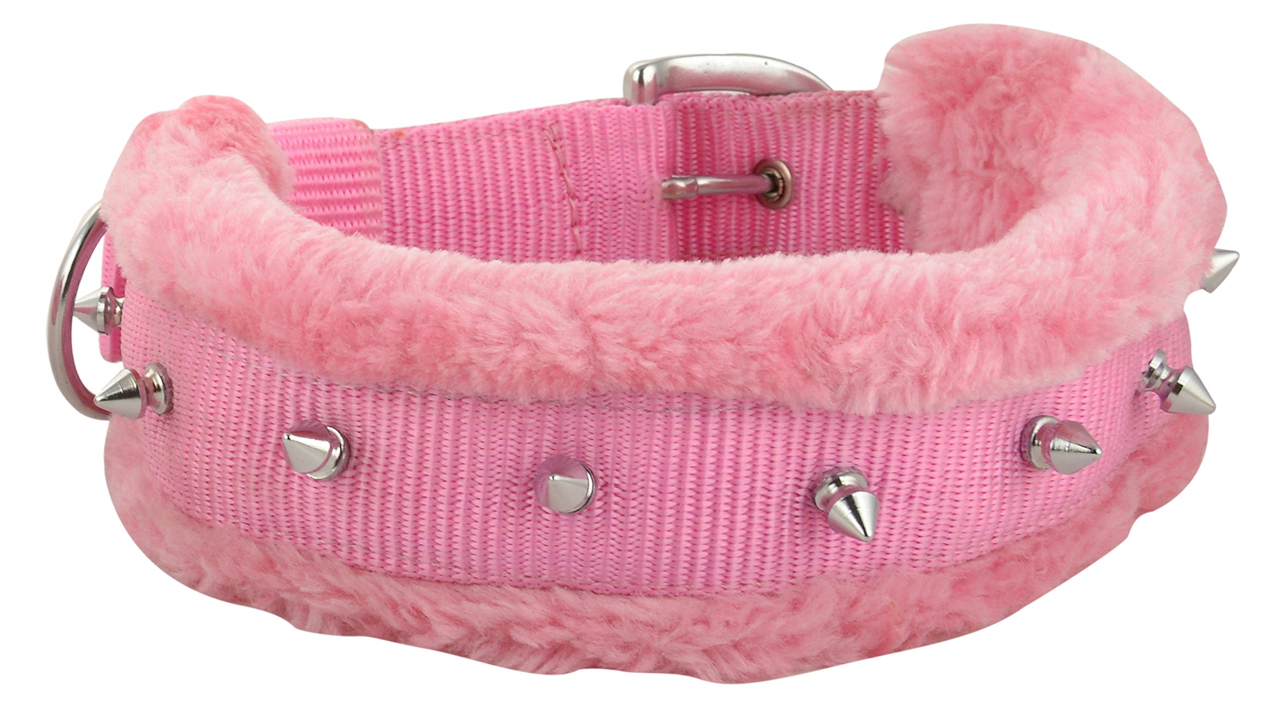 skora Pink Nylon Fur Spiked 1.25 Inch Large Dog Collar (B071L1K8Q8) Amazon Price History, Amazon Price Tracker