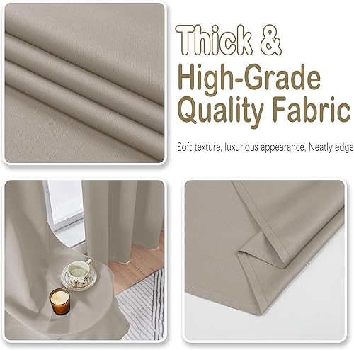 Miniatura 8 de OVZME Cortinas opacas de piedra para dormitorio de 63 pulgadas de largo, 2 paneles con aislamiento térmico para oscurecer la habitación y sala de