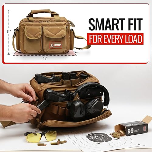 Vista 12 de Orca Tactical Bolsa para pistola – Bolsa compacta para pistolas y munición – Bolsa de pistola de pie – Bolsa para pistola con cremalleras YKK