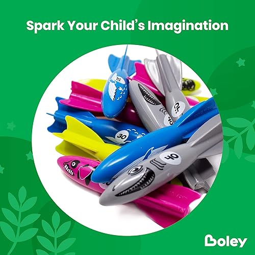 Miniatura 3 de Boley Juguetes de natación de torpedos de buceo  Paquete de 12 juguetes de piscina para niños  Tiburón colorido, ballena, torpedos de buceo de peces