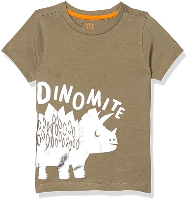 Mothercare Boy's Regular T-Shirt (VG166_Khaki_2-3y)