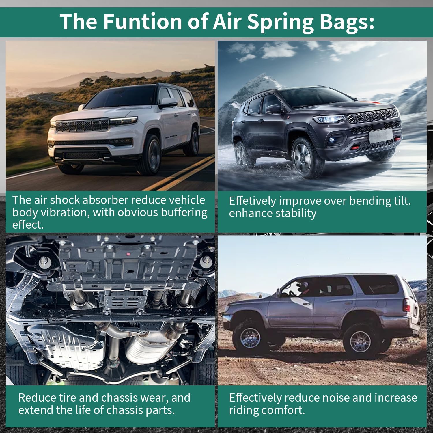 Pair Rear Air Bags for Trucks Suspension Kit Compatible with Jeep Grand Cherokee 2011 2012 2013 2014 2015 68029912AE 68029911AB 68029912AC 68029912AD, Rear Air Springs Left & Right