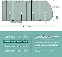 Vista 6 de YITAHOME Cubierta de remolque de viaje de 24 a 27 pies, súper gruesa, impermeable, resistente al viento, anti-UV, antidesgarros, cubierta de cámper