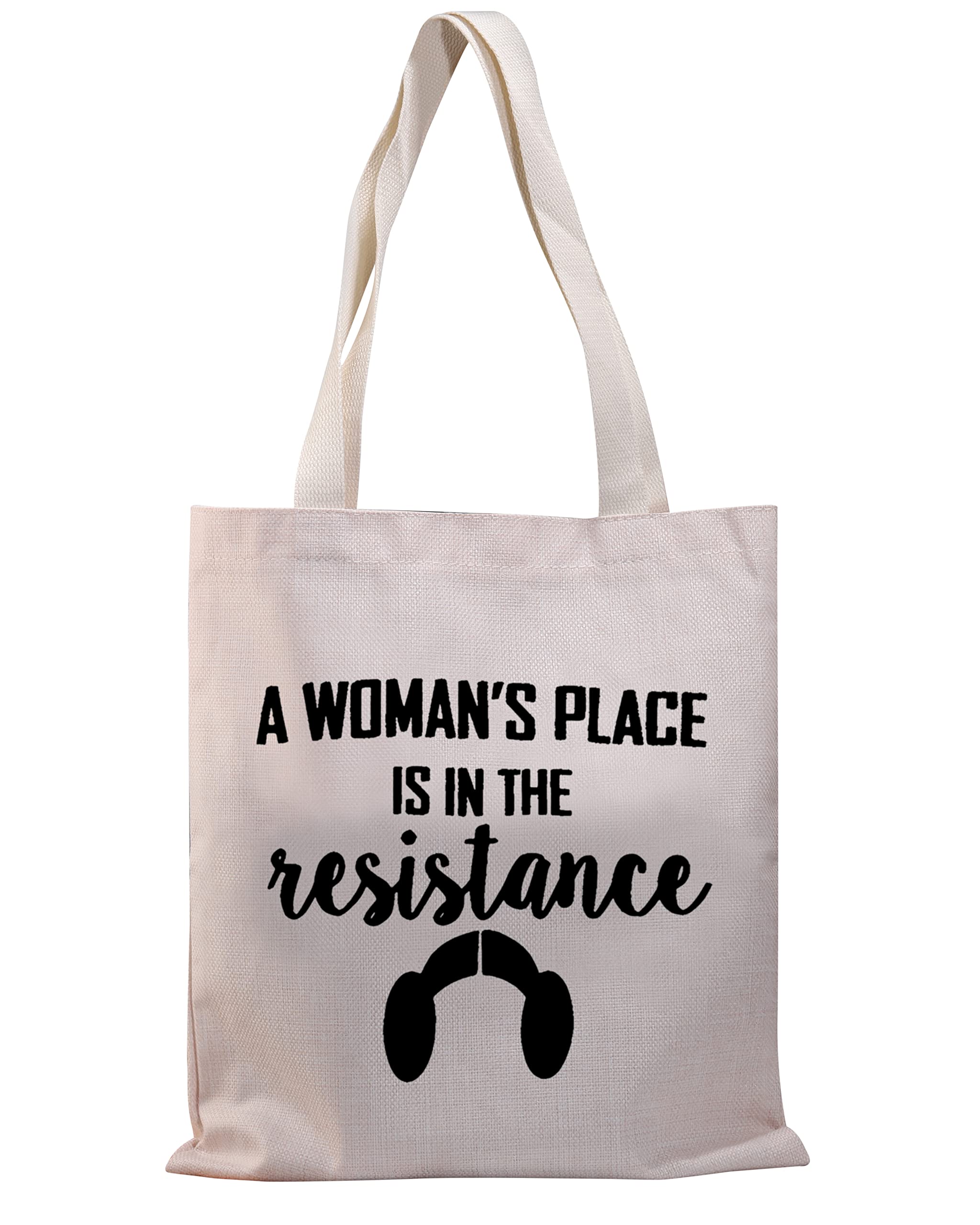 Feminist Tote Bag For Women A Woman's Place Is In The Resistance Feminist Theme Gift Inspirational Feminism Shopping Bag Women Power Gift (place in the resistance TG)