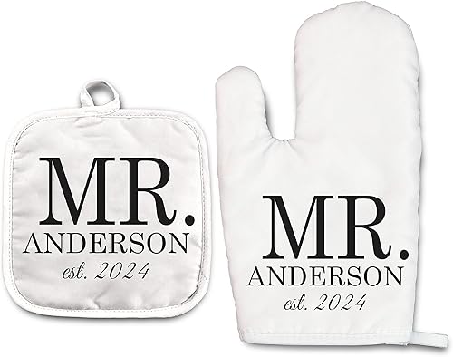 Miniatura 28 de Lemon - Juego de manoplas de horno personalizadas y soporte para ollas Mitón de horno Soporte para ollas Regalos de cocina Inauguración