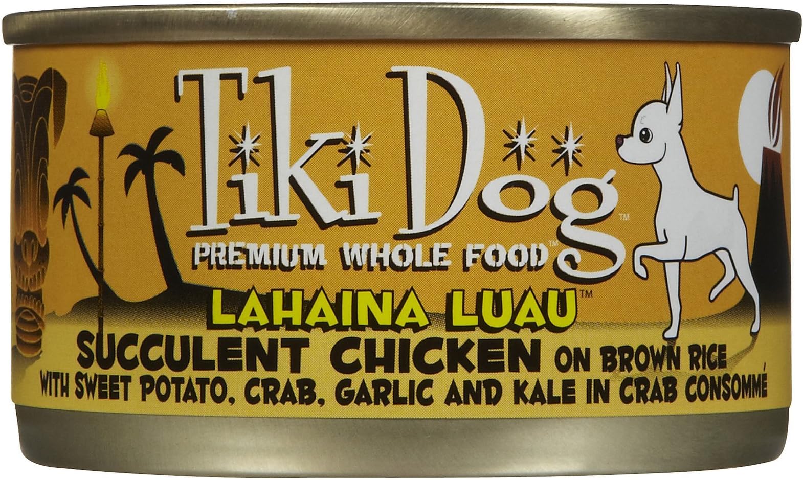 Tiki Dog Lahaina Luau - Succulent Chicken Breast on Brown Rice w/ Sweet Potato & Crab (12/2.8oz cans)