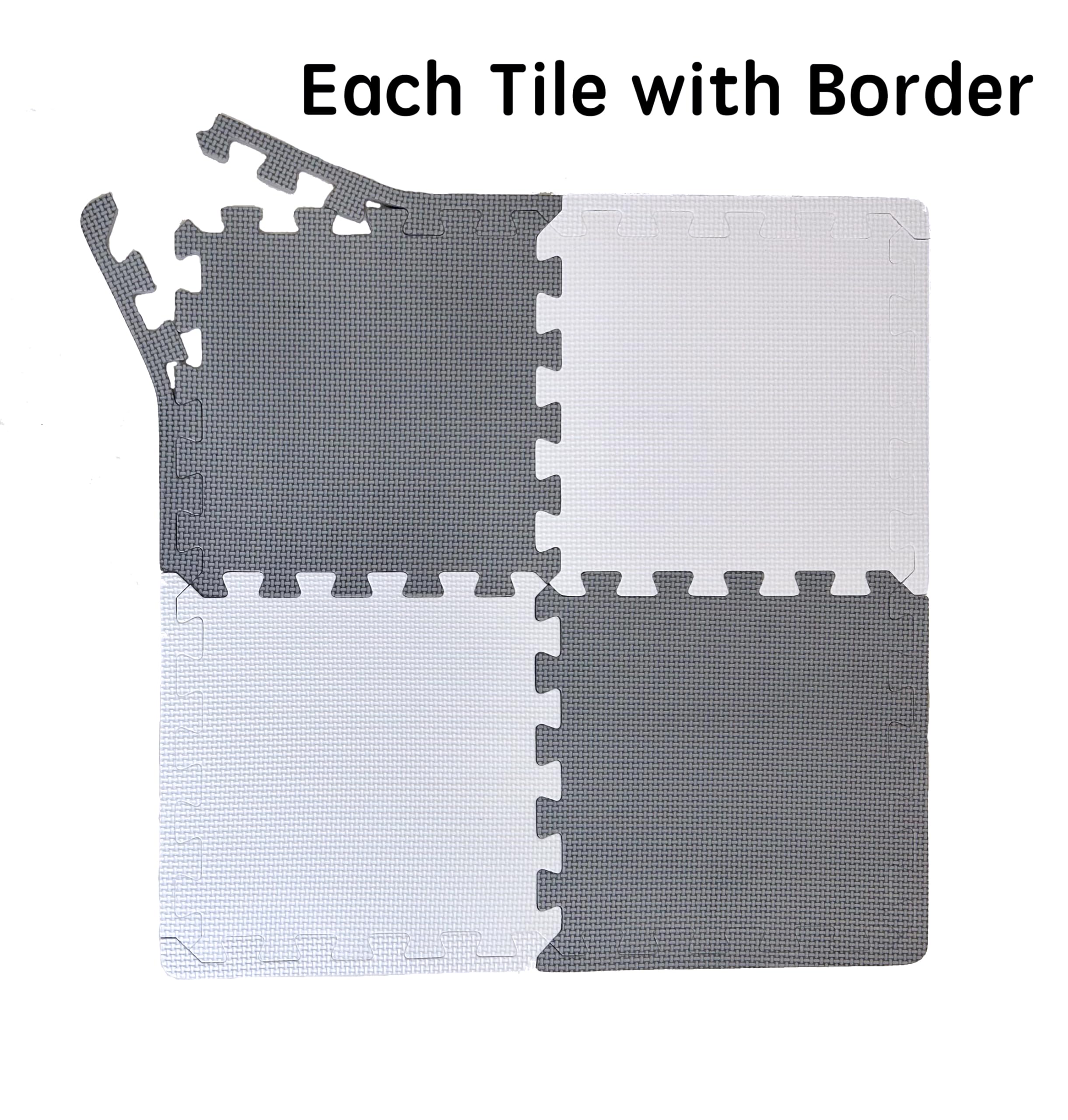 Tapis De Sol Puzzle SIVAN En Mousse EVA Gris – Lot De Carreaux Imbriqués Pour Fitness